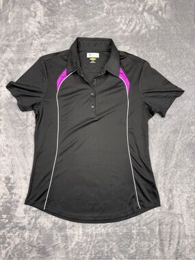 Greg Norman Collection Black Polo with Purple Accents